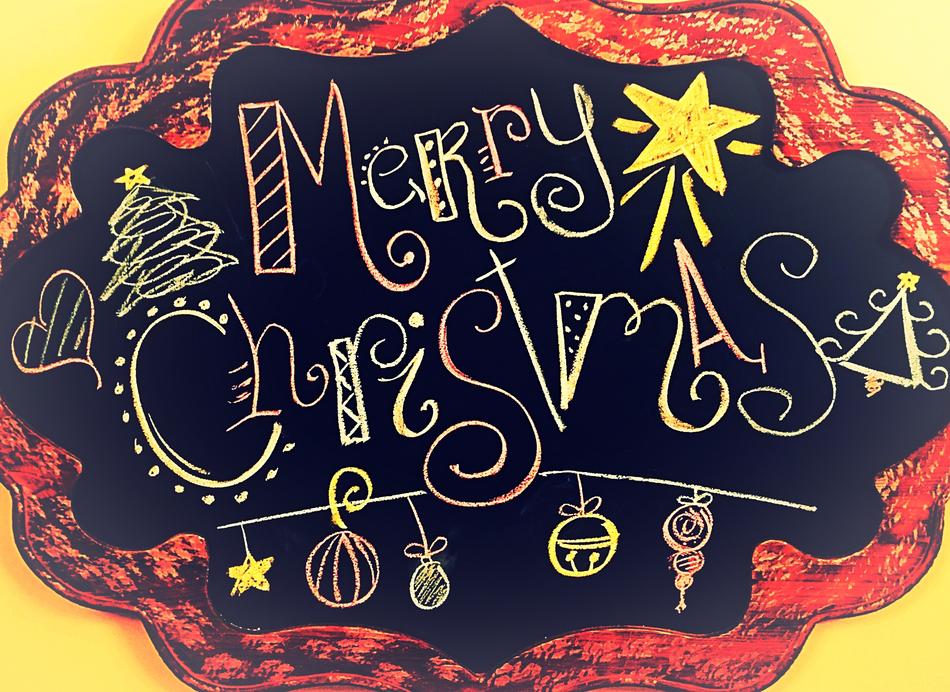 Chalkboard merry christmas