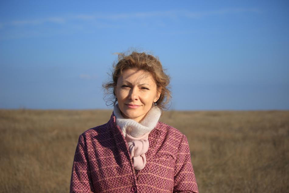 photo of a woman on a field in Nikolaev, Ukraine