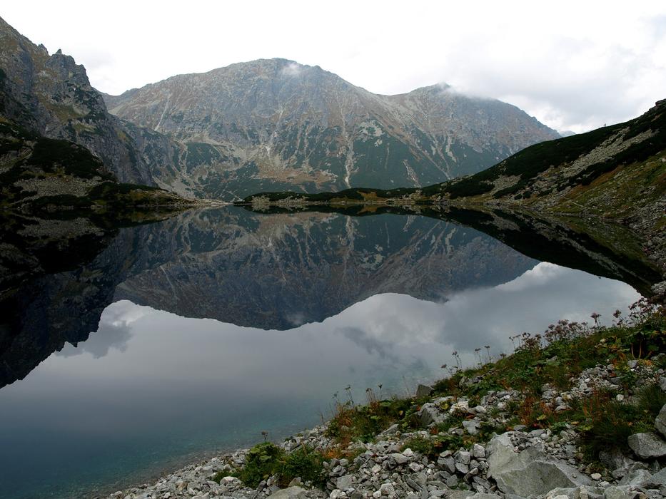 lake in the mountains landscape
