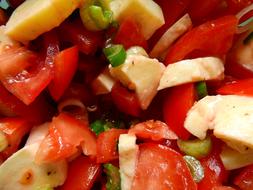 delicious sliced vegetables in a salad