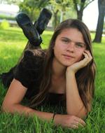 Girl Eyes Portrait green grass