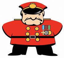 General Army Officer red drawing