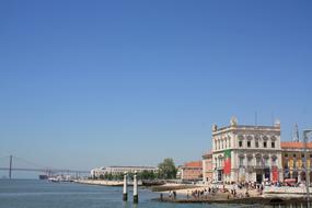 bridge near the sea in Lisbon