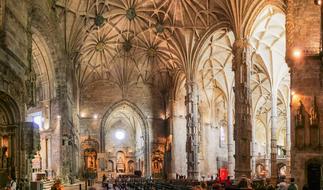 interior of the monastery in Lisbon