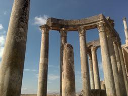 ruin of ancient roman columnar, Tunisia