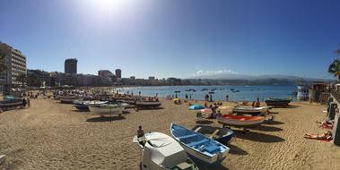 boats on the beach for recreation