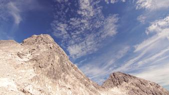 high mountains on a background of clouds