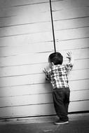 Child Boy near wall