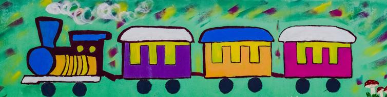 colorful Train Graffiti Painting