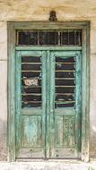 Door Old Aged blue green