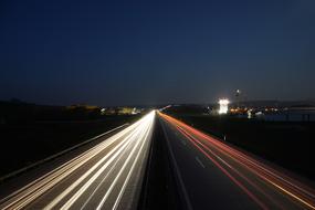 Highway Evening Night Long exposure