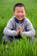 Portrait Child In Wheat green
