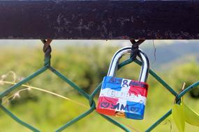 colored lock fence green