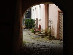 arched passage on a street in Estonia