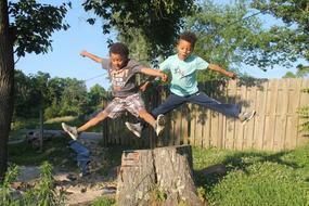 Boys Twins Jumping funny