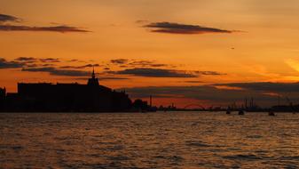 night panoramic photo of Venice, Italy