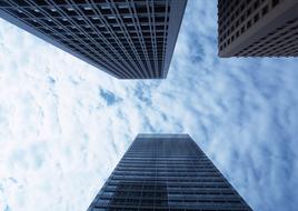 City Building blue white sky