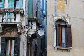 balcony near shuttered windows in a residential building in Venice