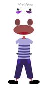 Colorful model of the pig, with clothes, at white background, clipart