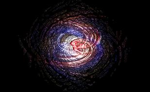 multicolored spirals in space