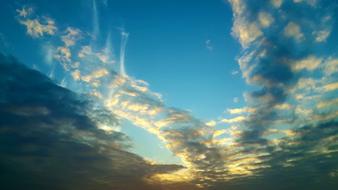 cloud tracks in the sky