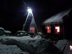 Winter Night House snow