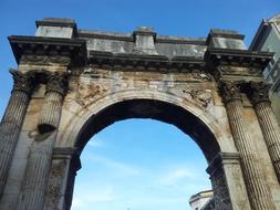 stone Roman Arch Architecture and blue sky