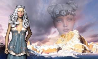 ice queen woman fantasy hair