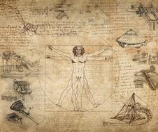 collag, drawings by leonardo da vinci