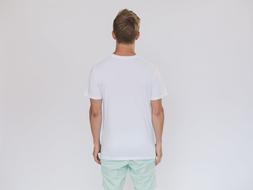 Man white shirt, back view