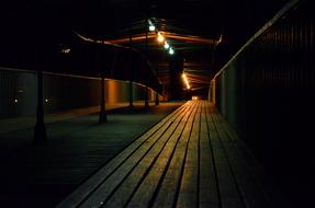 path on the bridge at night