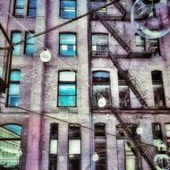 fire escapes on the facade of a building in Seattle