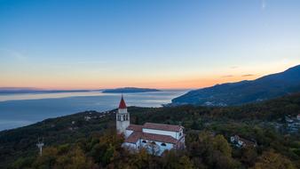 Church Sunrise Sea