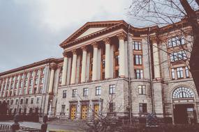 historic city architecture on a cloudy day