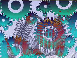 digital art of background gears