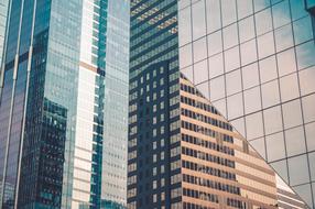 modern skyscrapers with glass facades