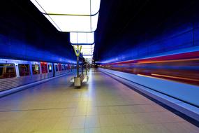 colorful train traffic in the hamburg metro