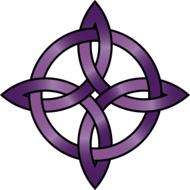 Beautiful violet Celtic symbol with different shades at white background