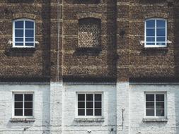 photo of a two-color brick building