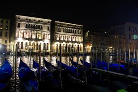 Venice city night lights