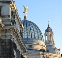 sculpture on the dome of a building in Dresden