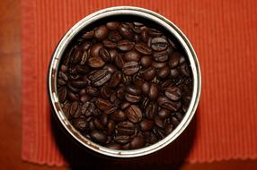 coffee beans in a jar
