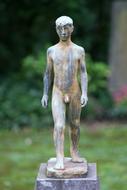 Sculpture Man as a artwork on a blurred background