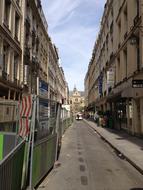 Colorful buildings, on the European street, in sunlight