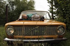 Kid Yellow Car Vehicle