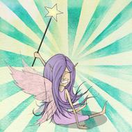 fairy girl blue purple magic drawing