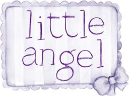 little angel, lavender color baby tag