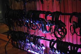 Headphones Pink wall