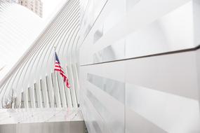 white building with american flag