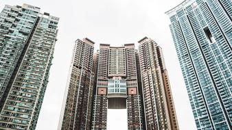 skyscrapers on a city street